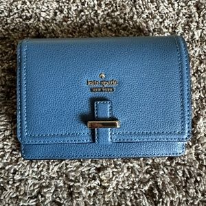 Kate Spade blue leather wallet - Never been used!